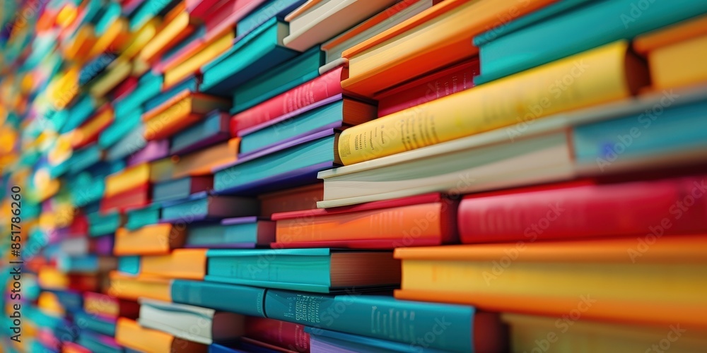 Colorful Stack of Books Abstract Colorful Stack of Books Abstract