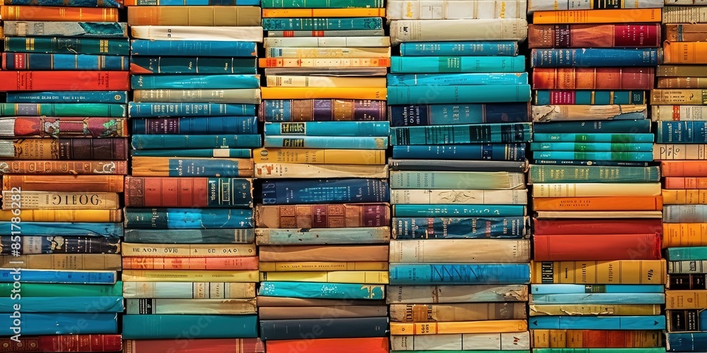 A Wall of Colorful Books A Wall of Colorful Books