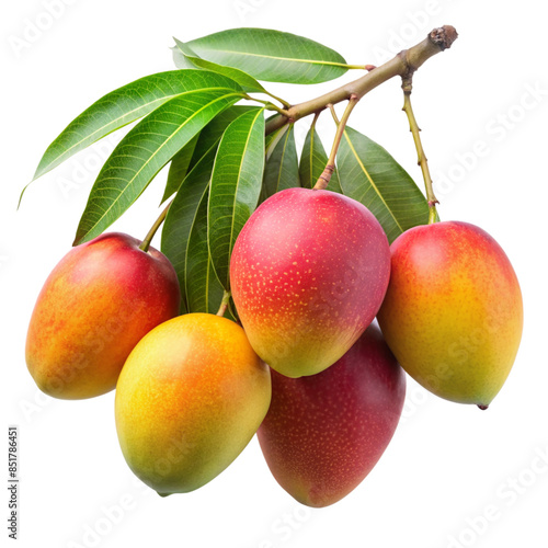 mango on a branch isolated on a transparent background, mango png