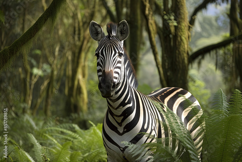 zebra in the jungle