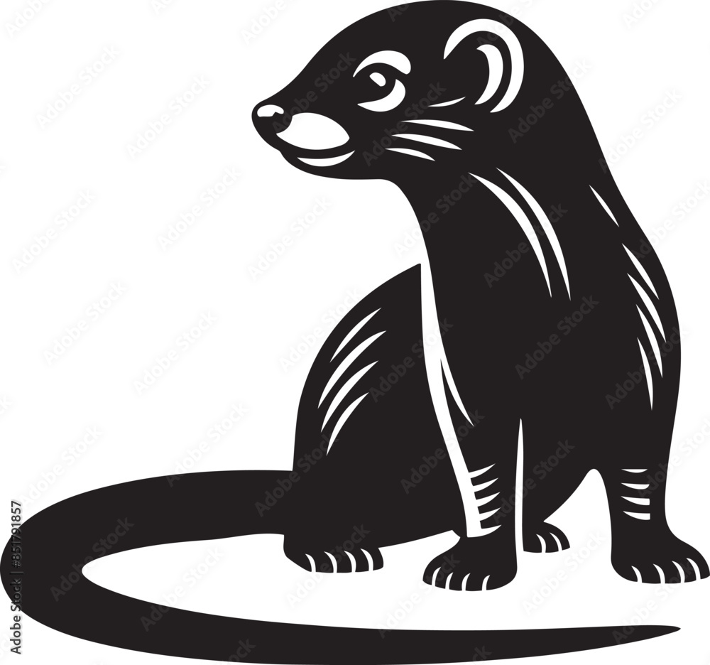 Cute mongoose silhouette vector illustration. Cute mongoose silhouette vector illustration.
