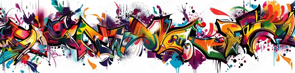 graffiti border banner on white background graffiti border banner on white background