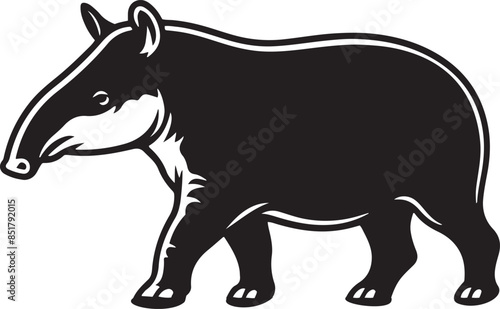 Tapir silhouette vector illustration.