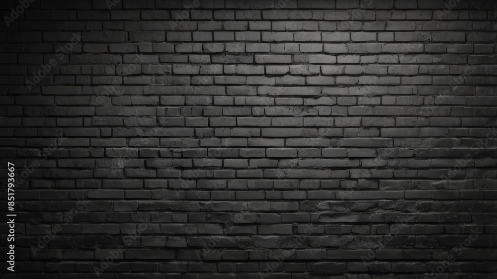Black brick wall texture background. dark background with the concept of bricks on the wall