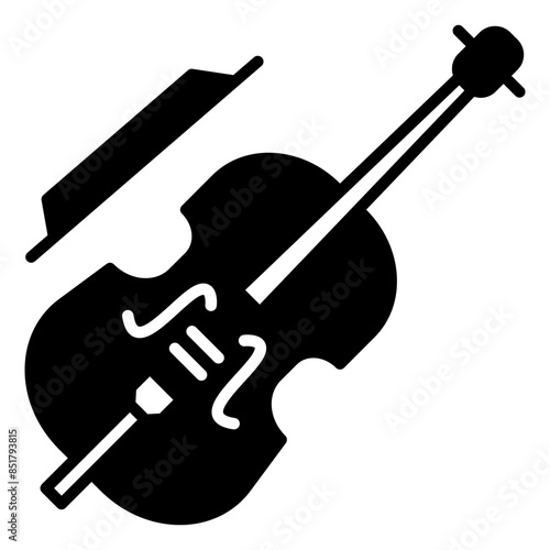 Cello icon. black fill icon