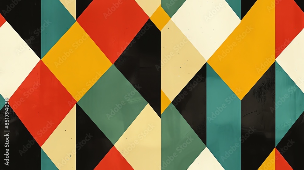 Modern harlequin design with bold, contrasting diamond shapes Modern harlequin design with bold, contrasting diamond shapes