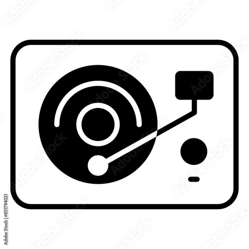 Gramophone icon. black fill icon