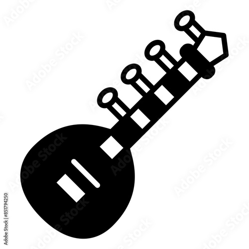 Sitar icon. black fill icon