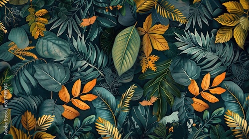 Leaf pattern wallpaper © pixelwallpaper