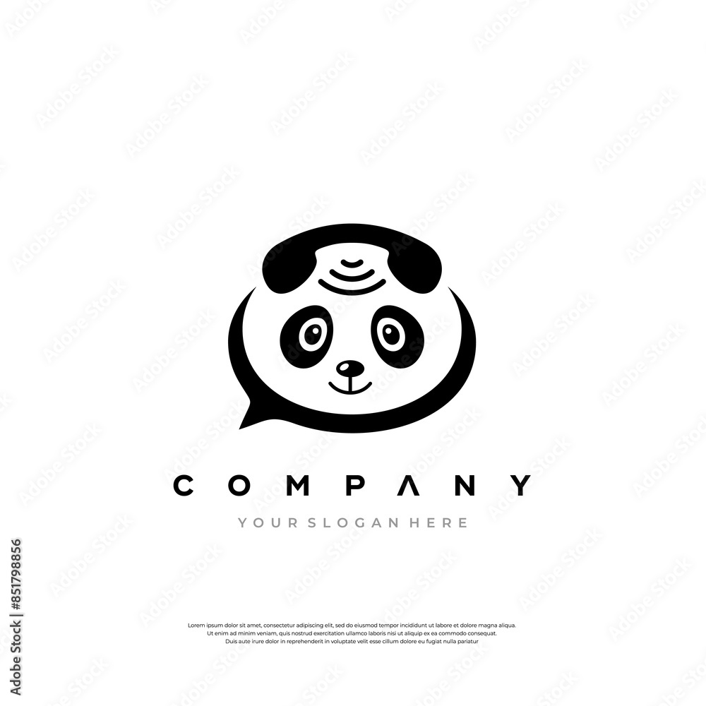 Create a unique brand identity with this panda bear logo design template Create a unique brand identity with this panda bear logo design template