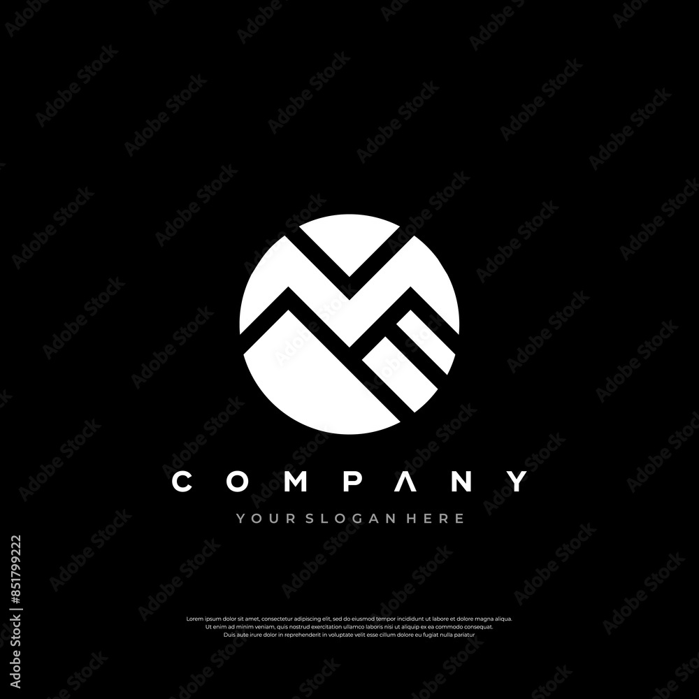 Fototapeta premium Cute flat trendy M letter initial logo template