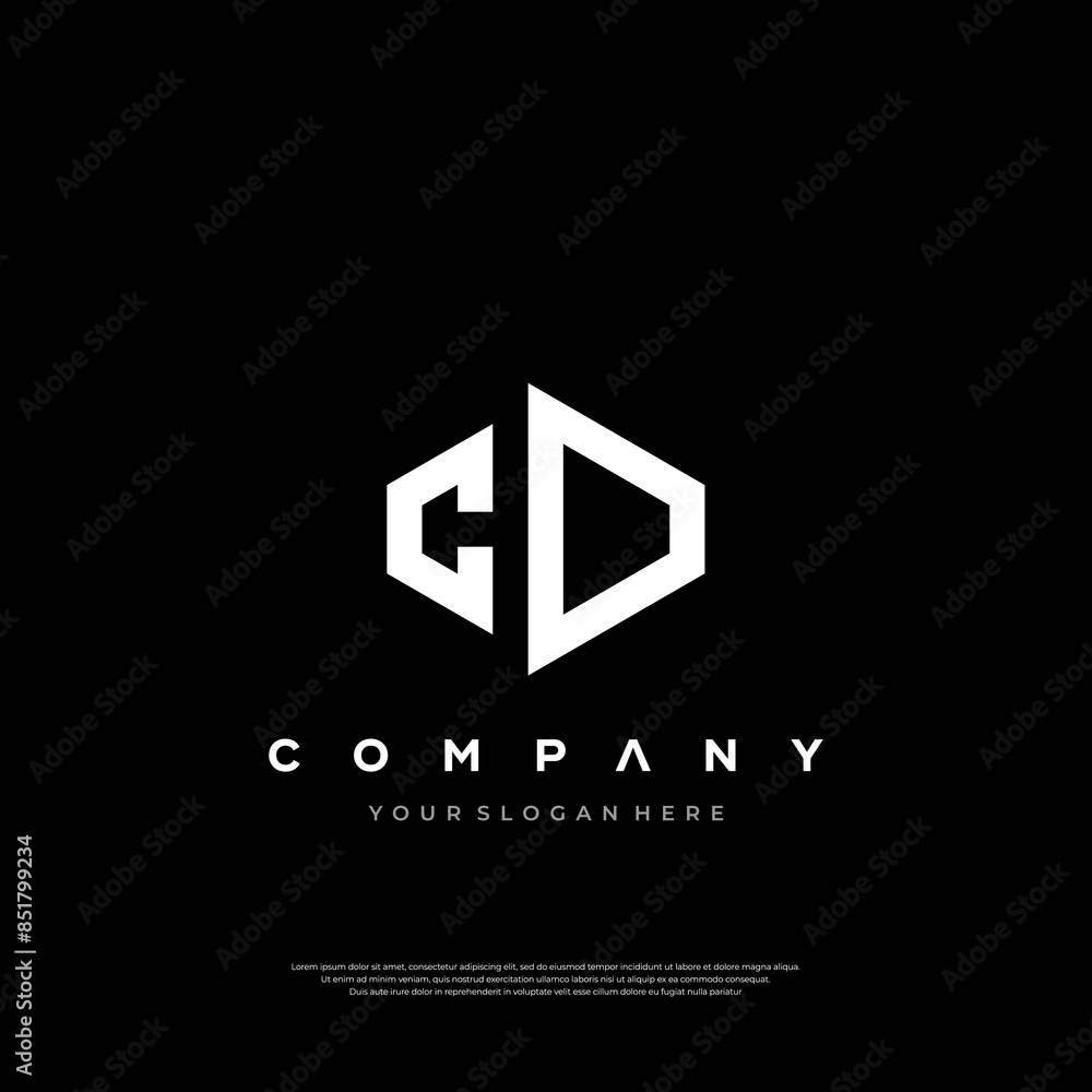 Obraz premium DC or CD Letter Initial Logo Design, Vector Template