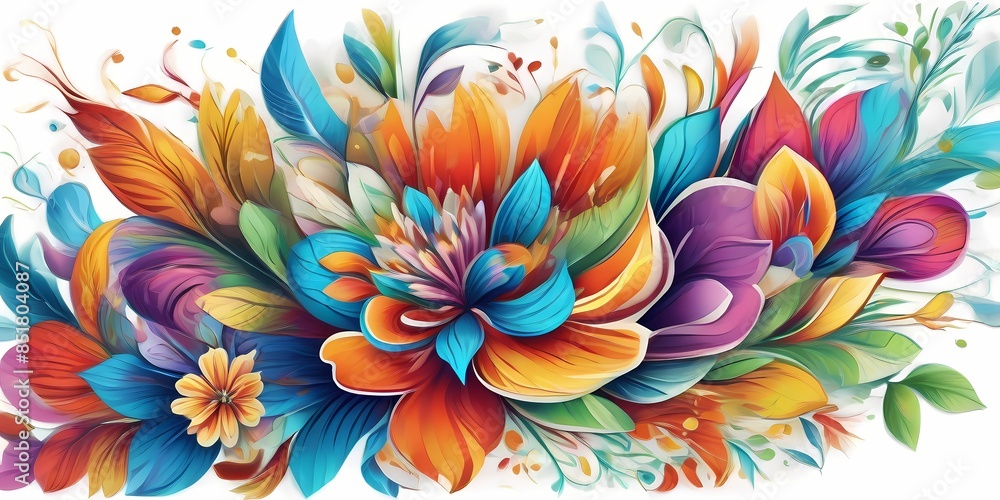 Fototapeta premium flowers colorful illustration background