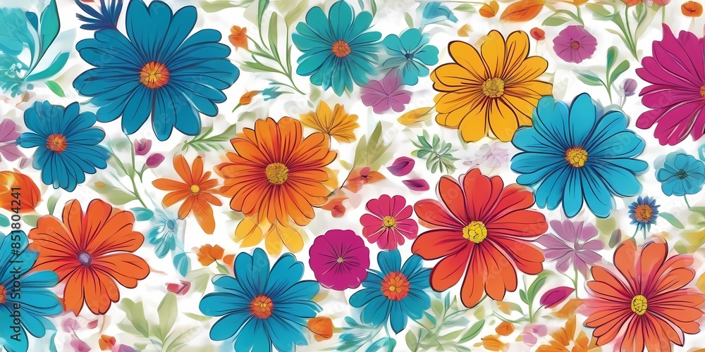 flowers colorful illustration background flowers colorful illustration background