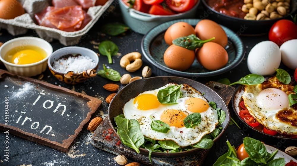 Iron-Rich Egg Dishes with Spinach Omelet and Nuts Iron-Rich Egg Dishes with Spinach Omelet and Nuts