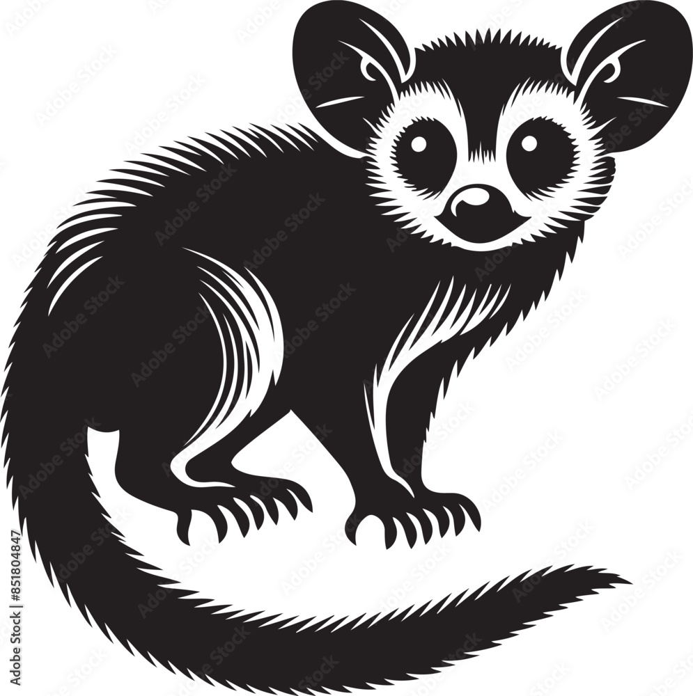Aye Aye animal silhouette vector illustration. Aye Aye animal silhouette vector illustration.
