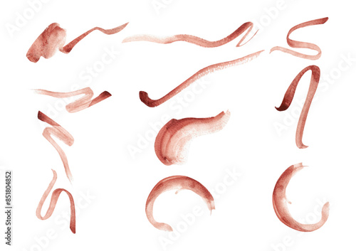 Abstract lines brushstrokes painting watercolor collection