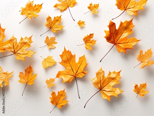 Autumn leaves floating with...