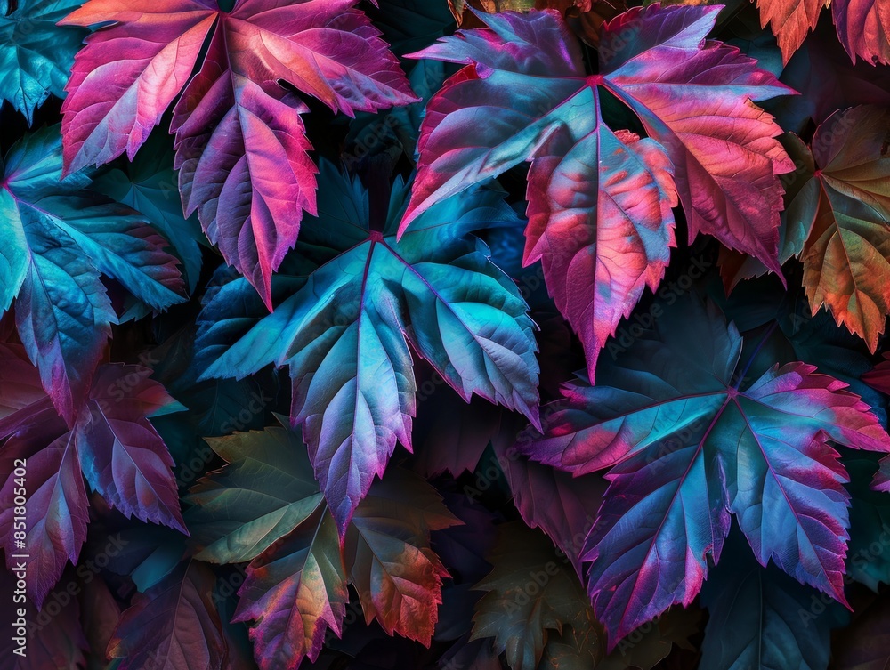 A vibrant array of tropical leaves and flowers background A vibrant array of tropical leaves and flowers background