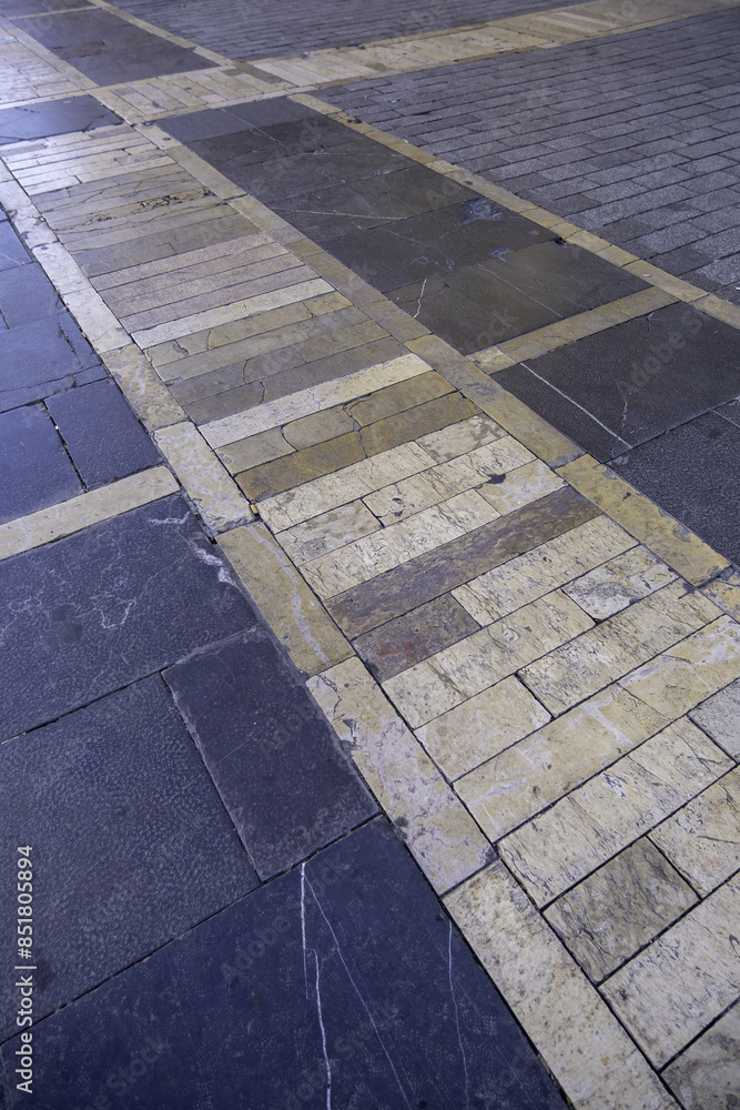 Fototapeta premium Decorated cobblestone floor
