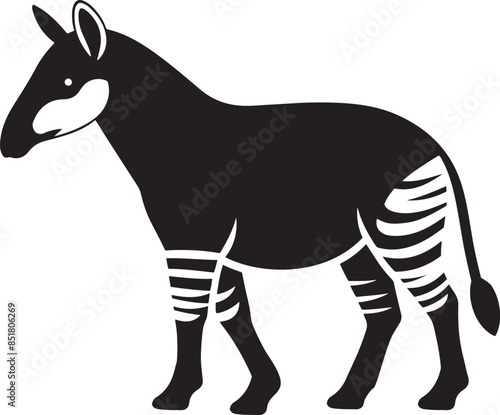 Plakat Okapi animal silhouette vector illustration.