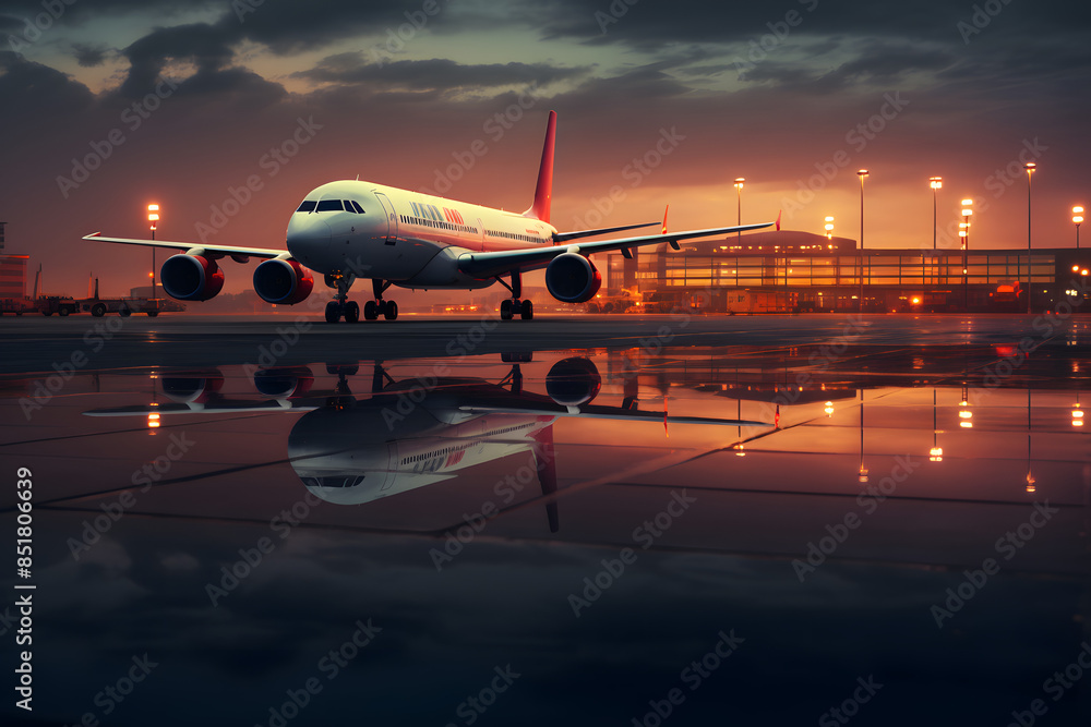 airport during sunset, airport with airplanes during ssunset, golden hour airport during sunset, airport with airplanes during ssunset, golden hour