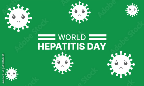 happy world hepatitis day background template use for card vector design, with minimalist and modern concept, cover, backdrop, heart, lung, international
