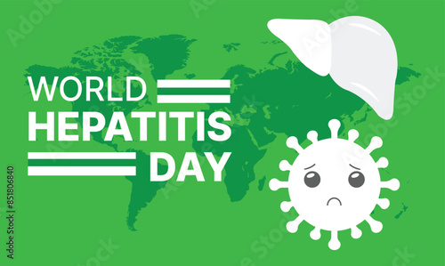 happy world hepatitis day background template use for card vector design, with minimalist and modern concept, cover, backdrop, heart, lung, international