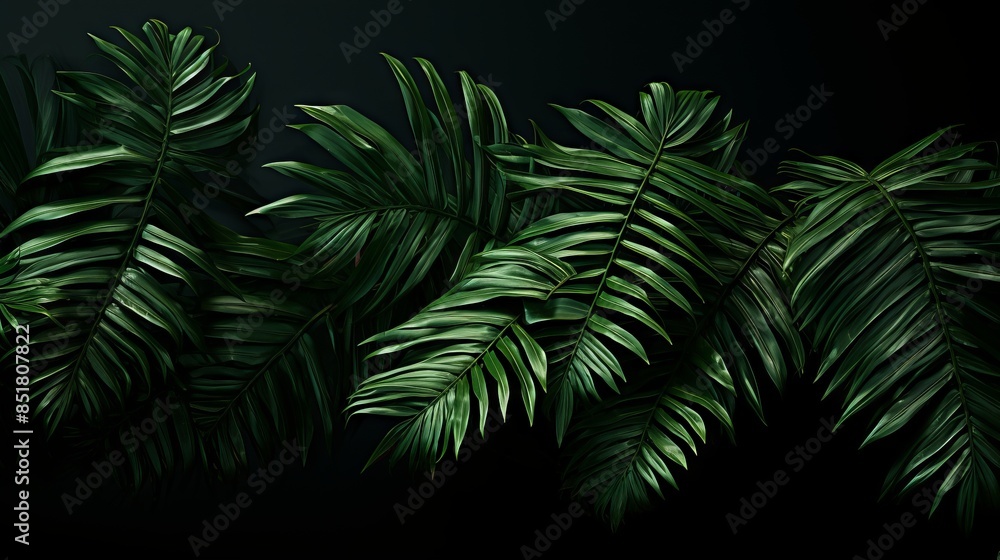 A vibrant array of tropical leaves and flowers background A vibrant array of tropical leaves and flowers background