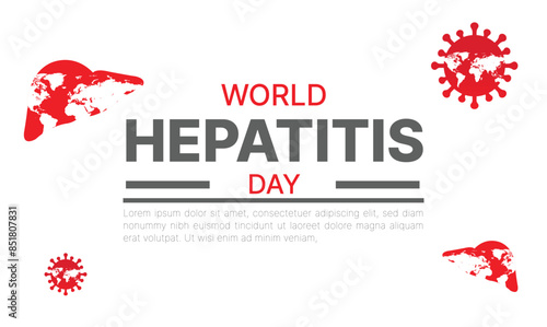happy world hepatitis day background template use for card vector design, with minimalist and modern concept, cover, backdrop, heart, lung, international
