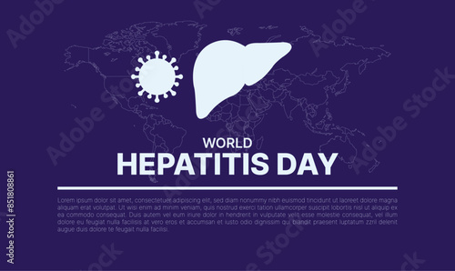 happy world hepatitis day background template use for card vector design, with minimalist and modern concept, cover, backdrop, heart, lung, international