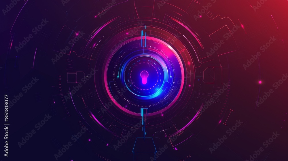 Futuristic glowing neon circle with radial elements on dark background, representing technology, innovation, and digital concepts. Futuristic glowing neon circle with radial elements on dark background, representing technology, innovation, and digital concepts.