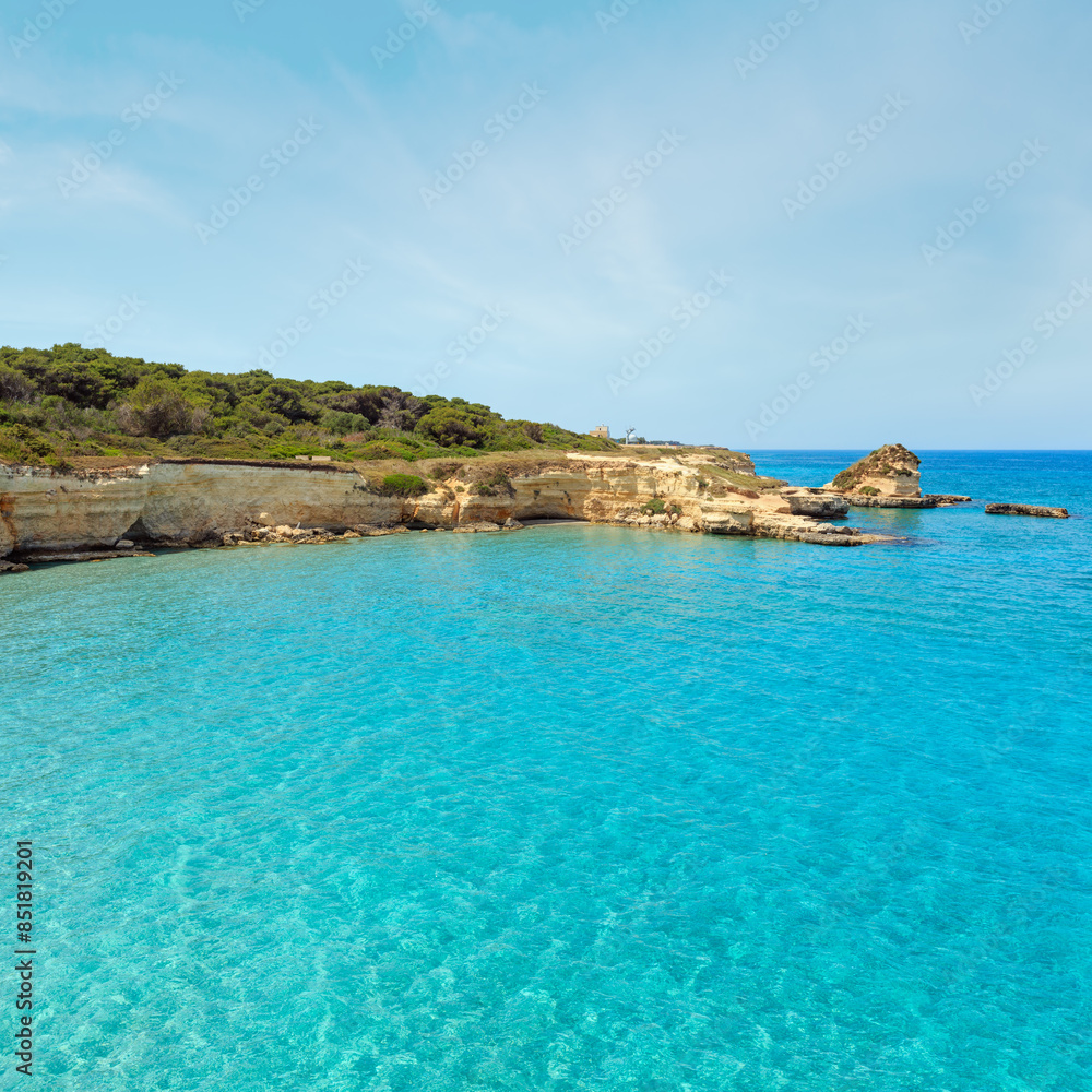 Fototapeta premium Sea beach Spiaggia della Punticeddha, Salento, Italy