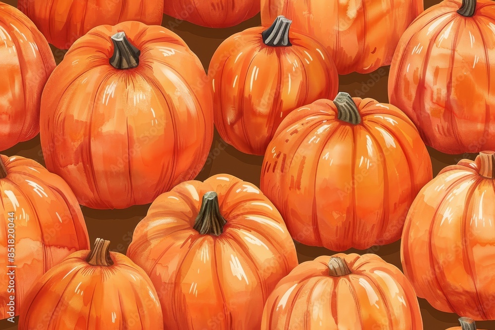Pumpkin pattern: A series of pumpkins arranged in a repetitive design, creating a festive and autumn-themed pattern. Pumpkin pattern: A series of pumpkins arranged in a repetitive design, creating a festive and autumn-themed pattern.