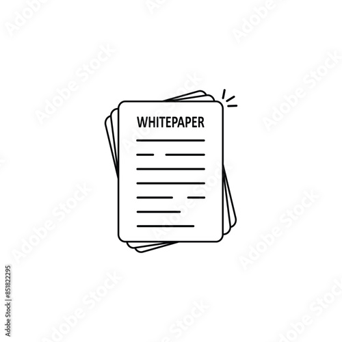 thin line whitepaper minimal icon.