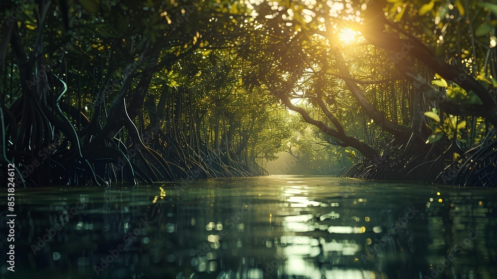 Obraz premium reflection of trees in water