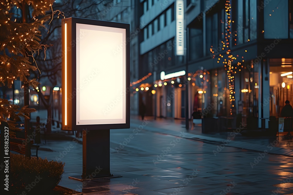 City Night Street Poster Mockup for Advertisements City Night Street Poster Mockup for Advertisements