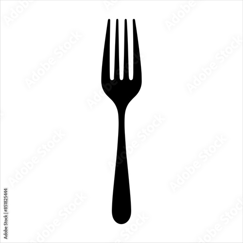 Single fork silhouette isolated on white background. Fork icon vector illustration design.