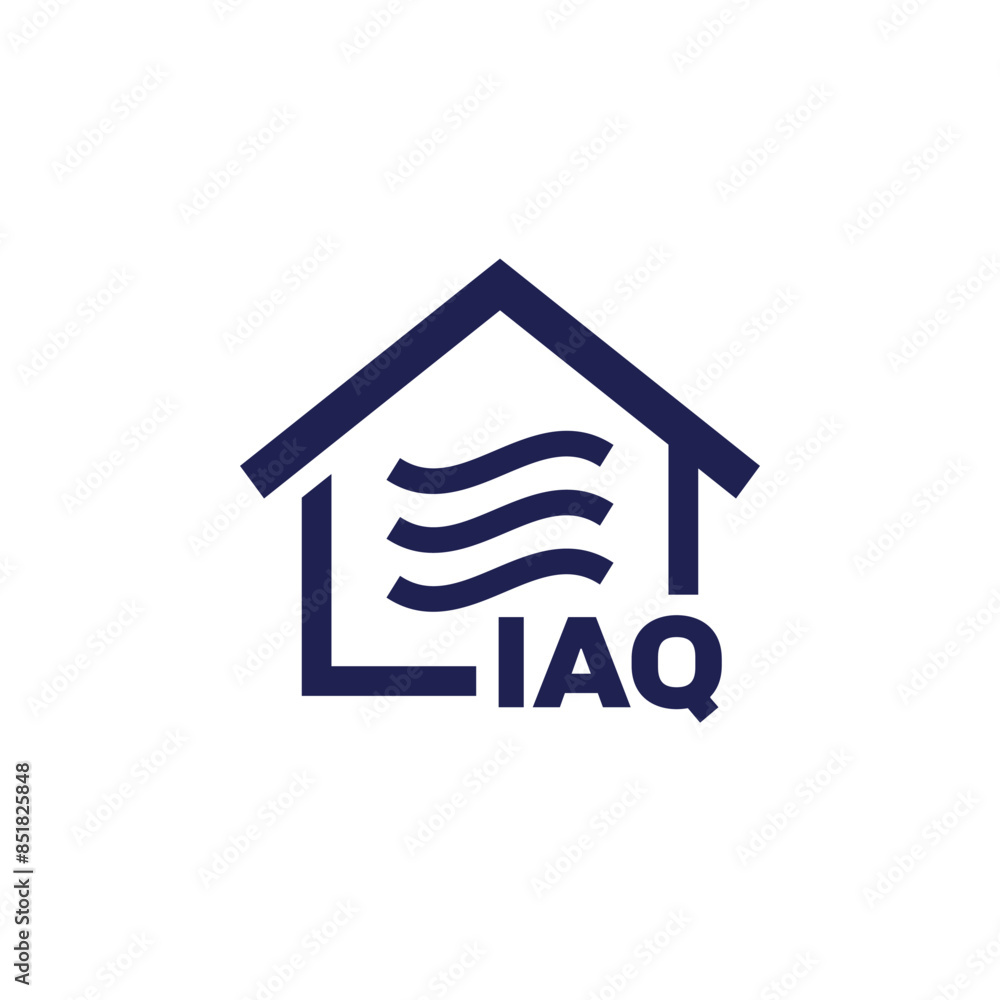 indoor air quality, IAQ icon on white indoor air quality, IAQ icon on white