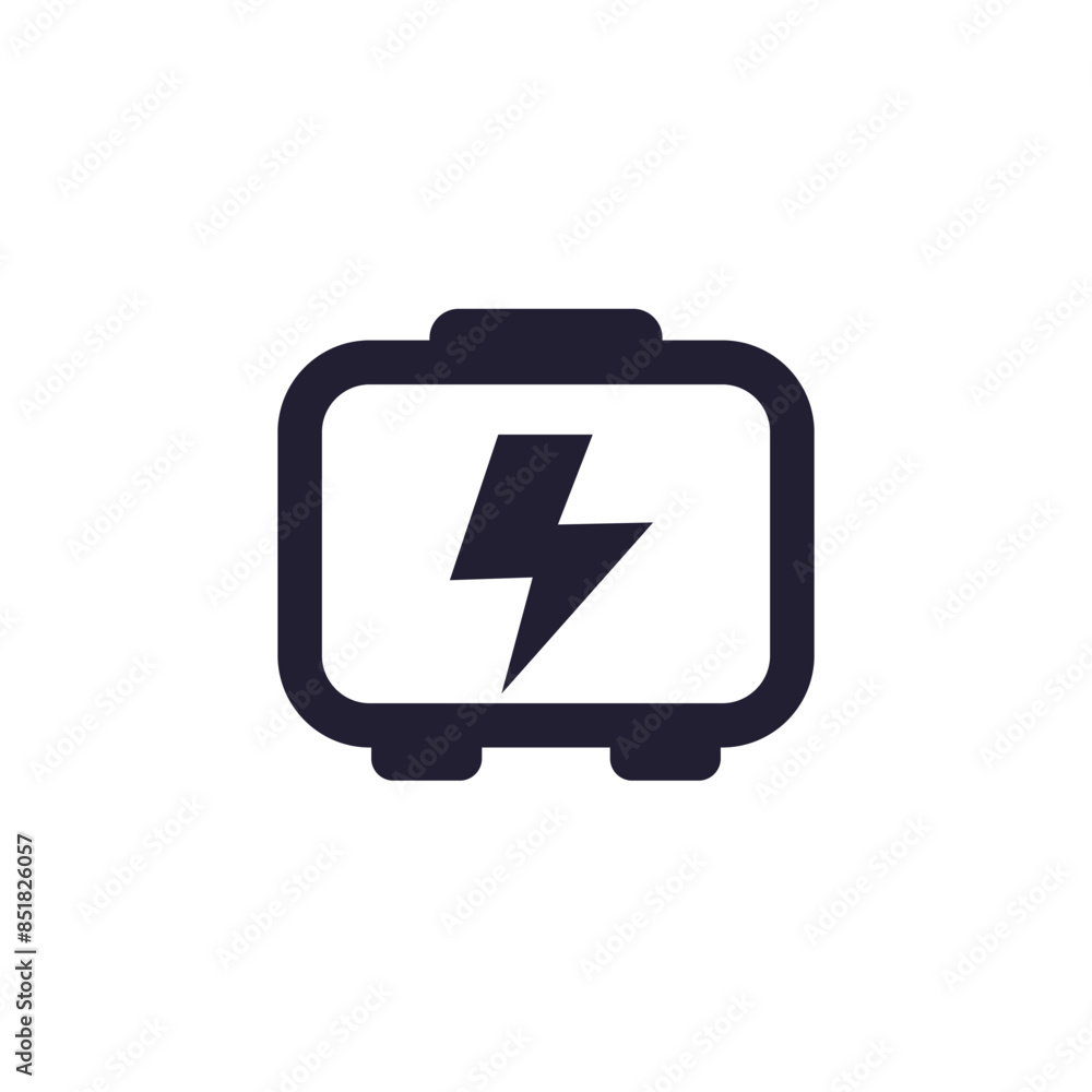 portable power generator icon, pictogram on white portable power generator icon, pictogram on white