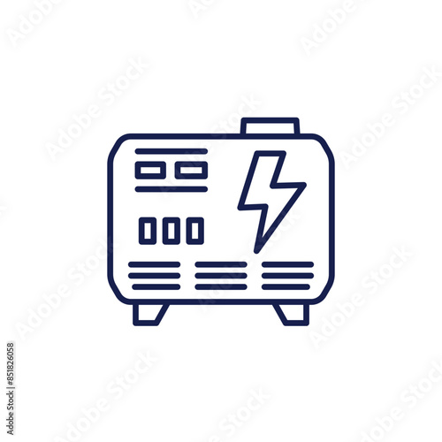 portable power generator line icon isolated on white