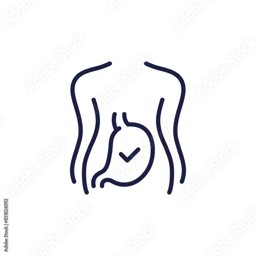 stomach health line icon on white