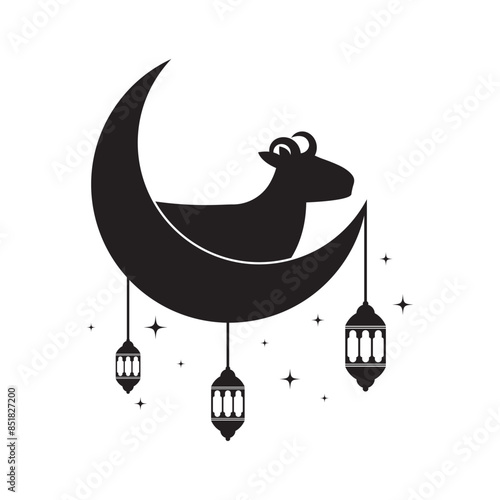 Eid al Adha logo Vector template. Eid Al Adha Mubarak Template.