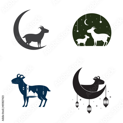 Eid al Adha logo Vector template. Eid Al Adha Mubarak Template.