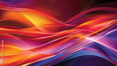 Abstract digital art with vibrant waves of color, blending orange, pink, and blue hues, creating a dynamic and energetic visual experience.