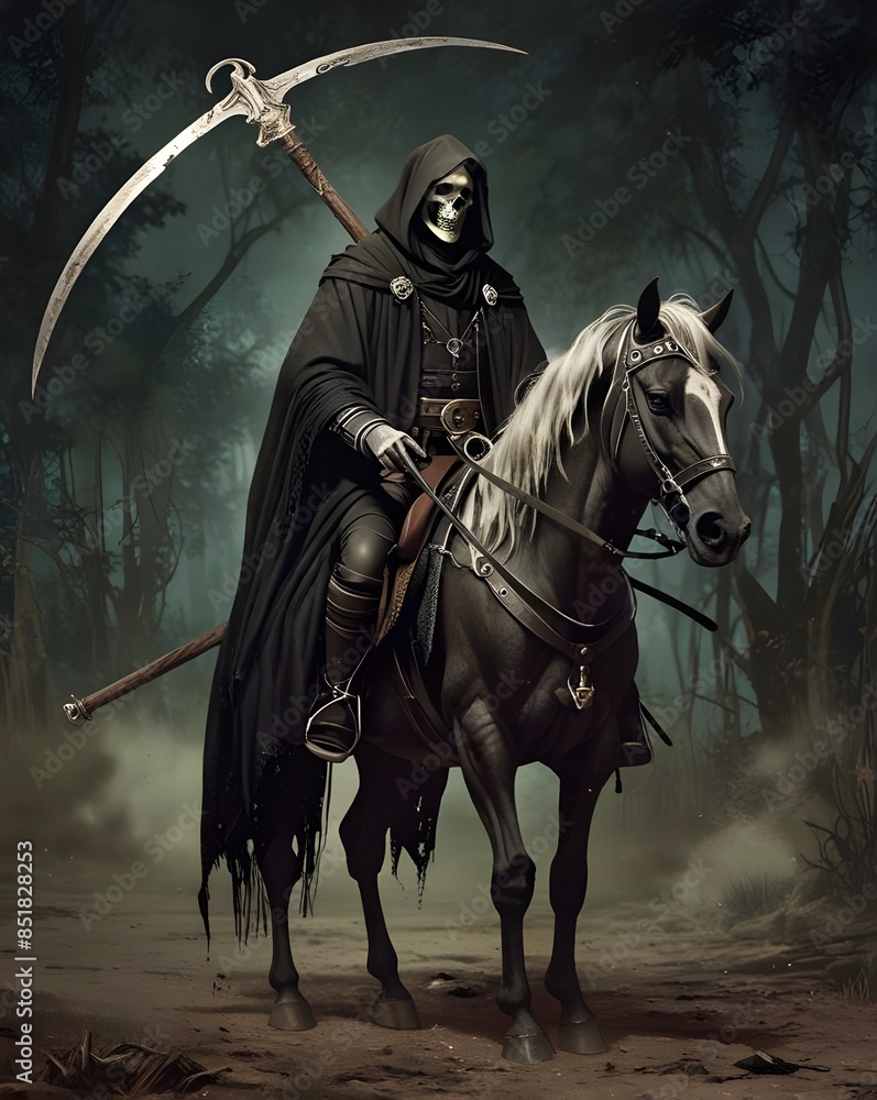 The grim reaper rides a horse. Generative AI The grim reaper rides a horse. Generative AI
