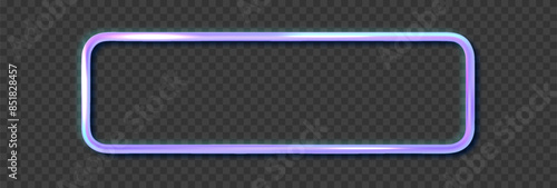 Rectangular Crystal Refraction Border. Holographic Reflections Frame.