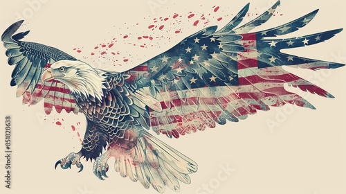 Celebrating Patriotism: The Flag and Eagle Together