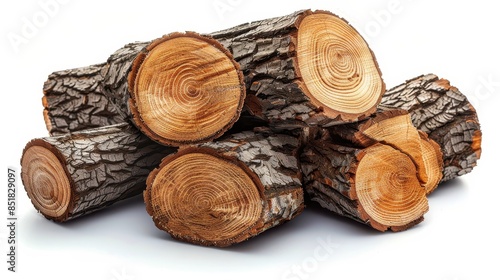 Cut Logged wood close up view isolated background