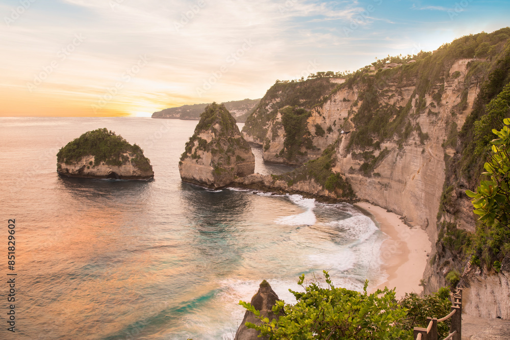 Beautiful view of Diamond Beach on Penida Island, Indonesia